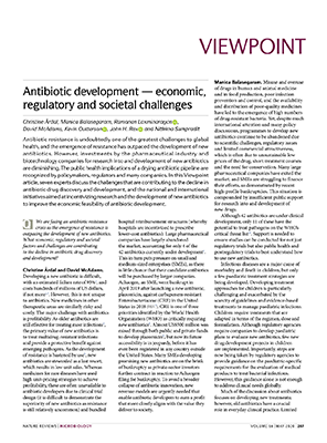 Antibiotic Development: Economic, Regulatory and Societal Challenges