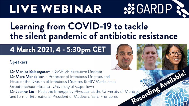 Webinar: Learning from COVID-19 to tackle the silent pandemic of antibiotic resistance