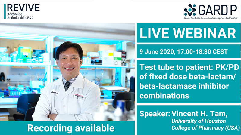 Webinar: Test tube to patient: PK/PD of fixed dose beta-lactam/beta-lacatamase inhibitor combinations