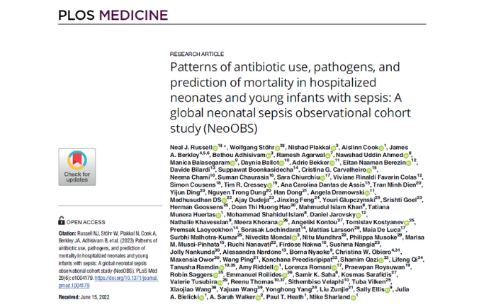 Patterns of antibiotic use, pathogens, and prediction of mortality in hospitalized neonates and young infants with sepsis: A global neonatal sepsis observational cohort study (NeoOBS)