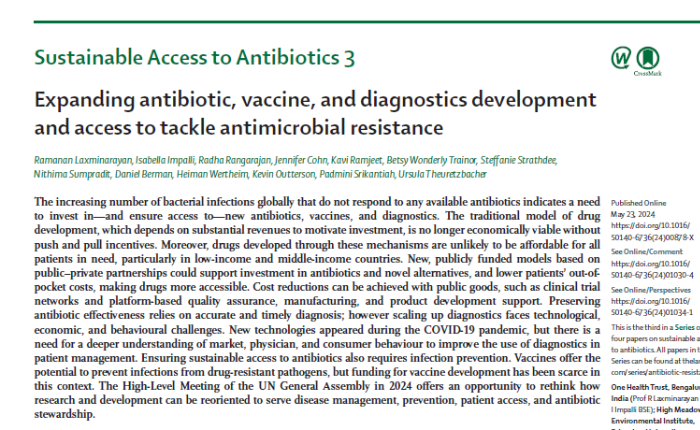 Expanding antibiotic, vaccine, and diagnostics development and access to tackle antimicrobial resistance