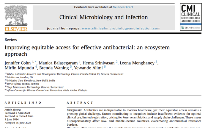 Improving equitable access for effective antibacterial: an ecosystem approach