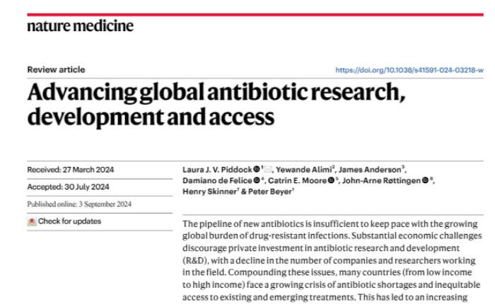 Advancing global antibiotic research, development and access
